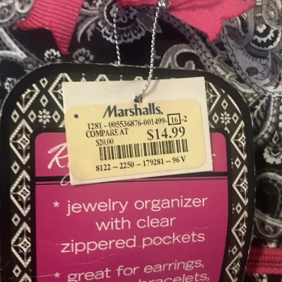 Pink and Black Hanging Jewelry Organizer - Picture 2 of 3